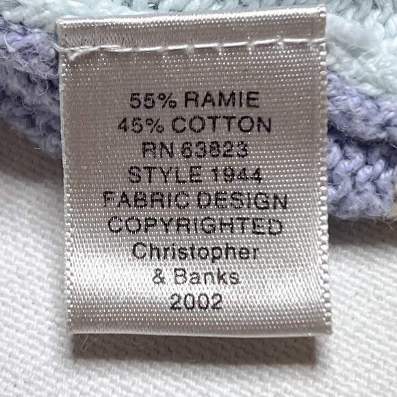 Christopher & Banks Vintage Pastel Patchwork Sweater Short Sleeve Button Up Knit - Picture 5 of 9